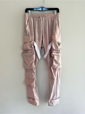 Life Code Progressive Lightweight Cargo Pants w/ Straps in Light Blush Pink, S